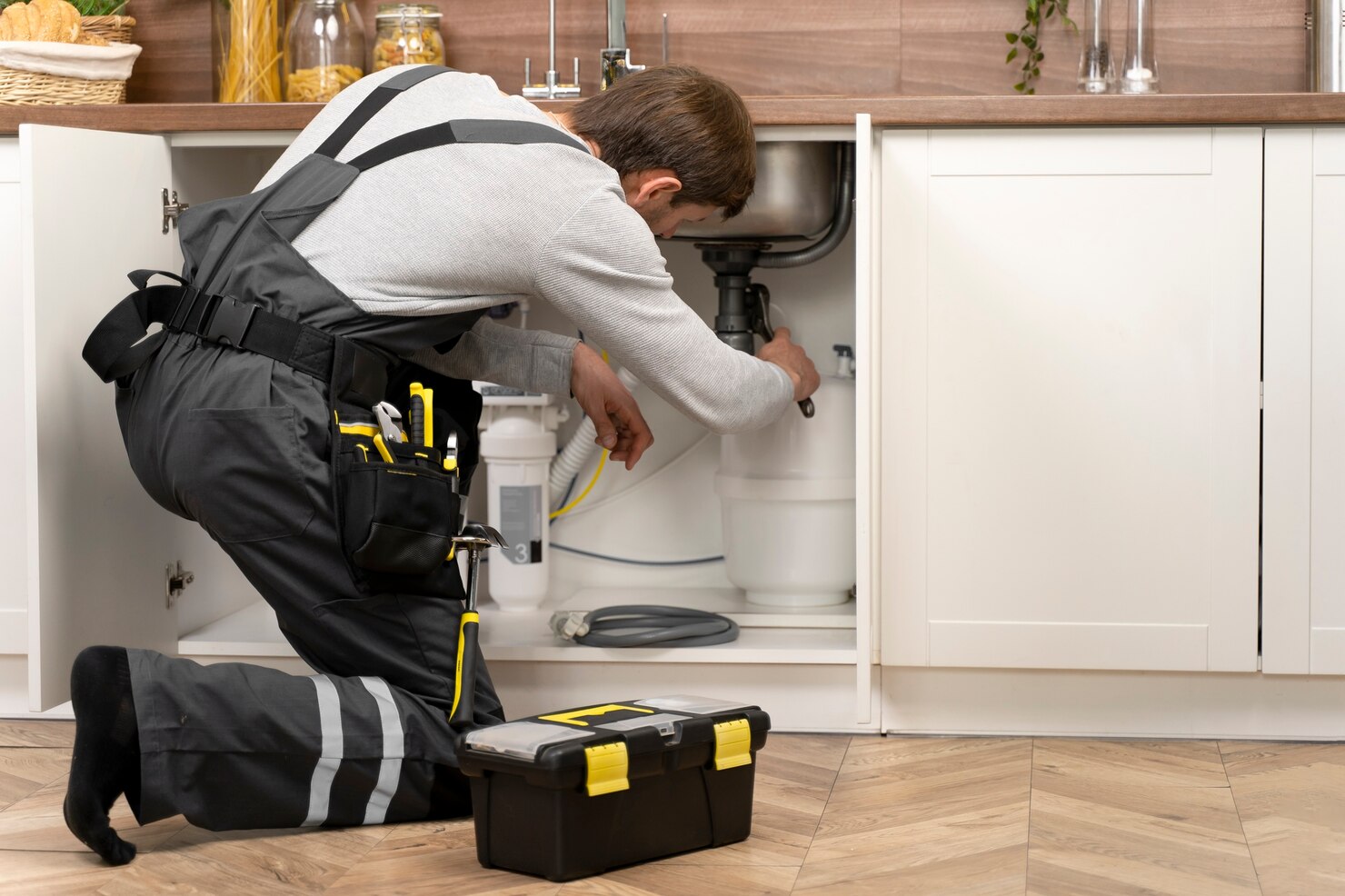 Professional plumbing technician in Dubai